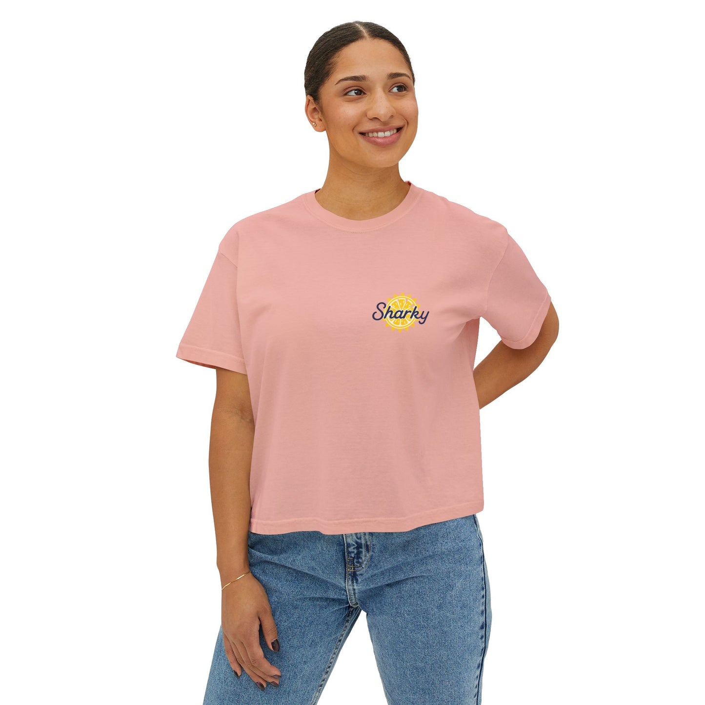 Mrs. Sharky Sun Boxy Tee Crop Shirt