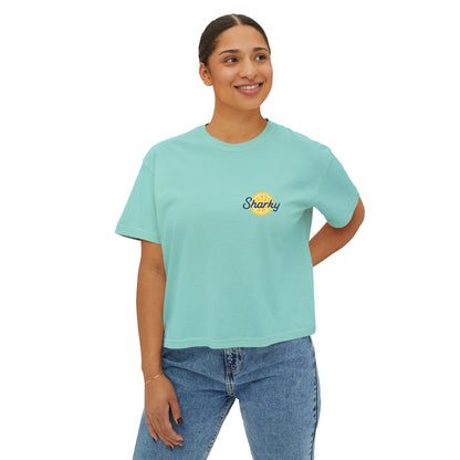 Mrs. Sharky Sun Boxy Tee Crop Shirt