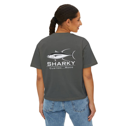 Sharky Fishing Boxy Tee Womens with Tuna Logo