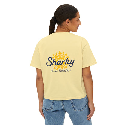 Mrs. Sharky Sun Boxy Tee Crop Shirt