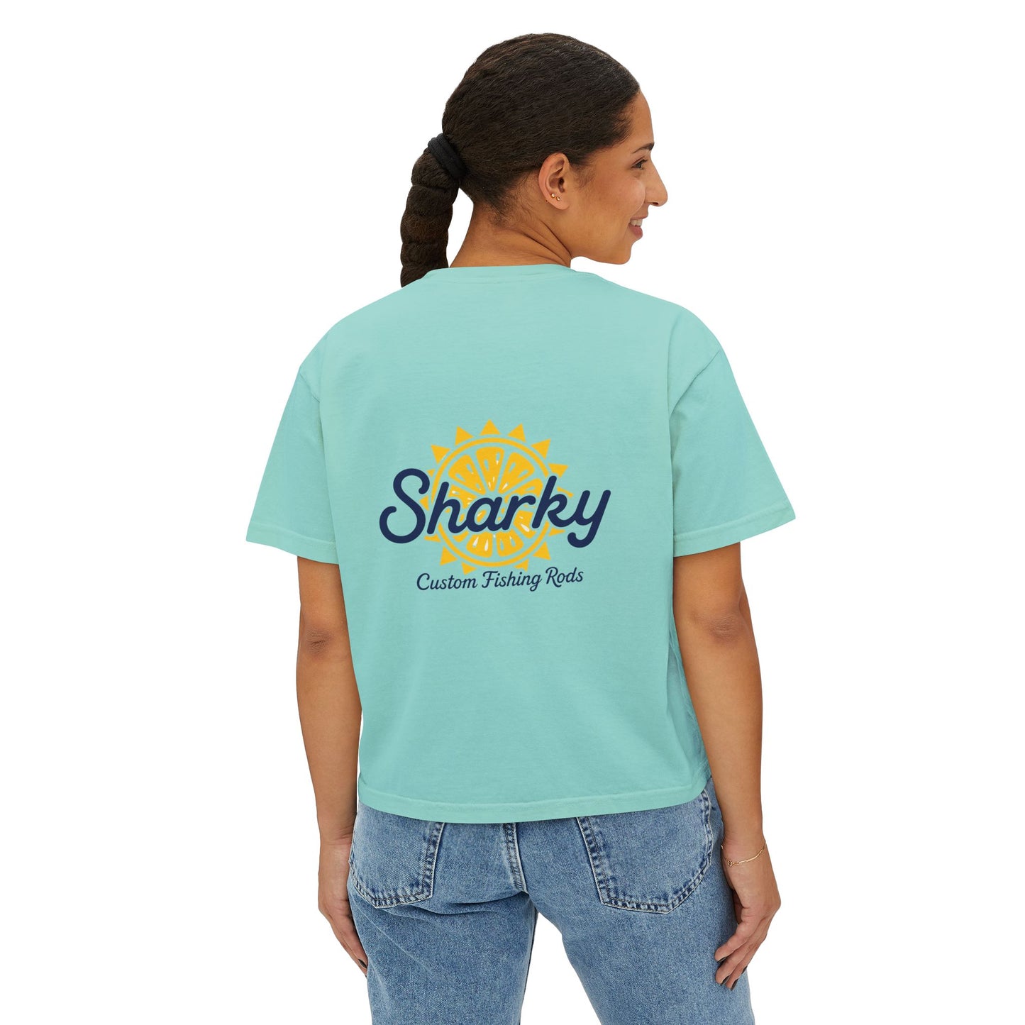 Mrs. Sharky Sun Boxy Tee Crop Shirt