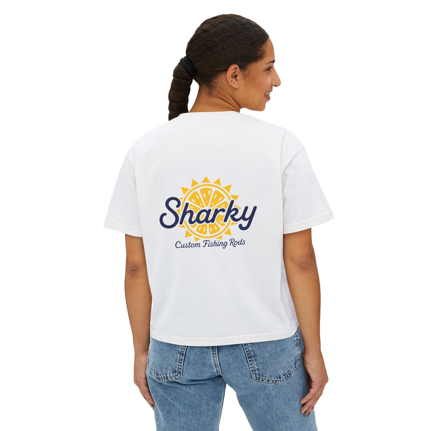 Mrs. Sharky Sun Boxy Tee Crop Shirt