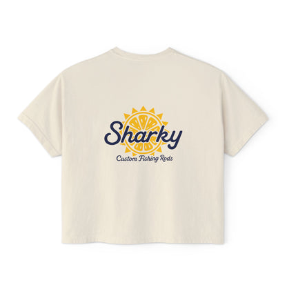 Mrs. Sharky Sun Boxy Tee Crop Shirt