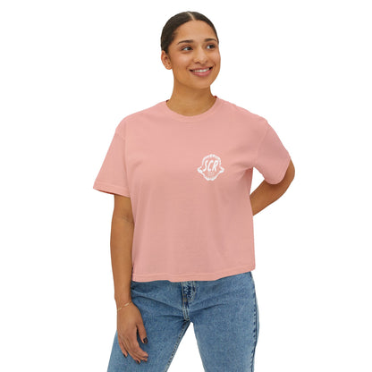 Sharky Fishing Boxy Tee Womens with Tuna Logo