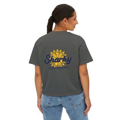 Mrs. Sharky Sun Boxy Tee Crop Shirt