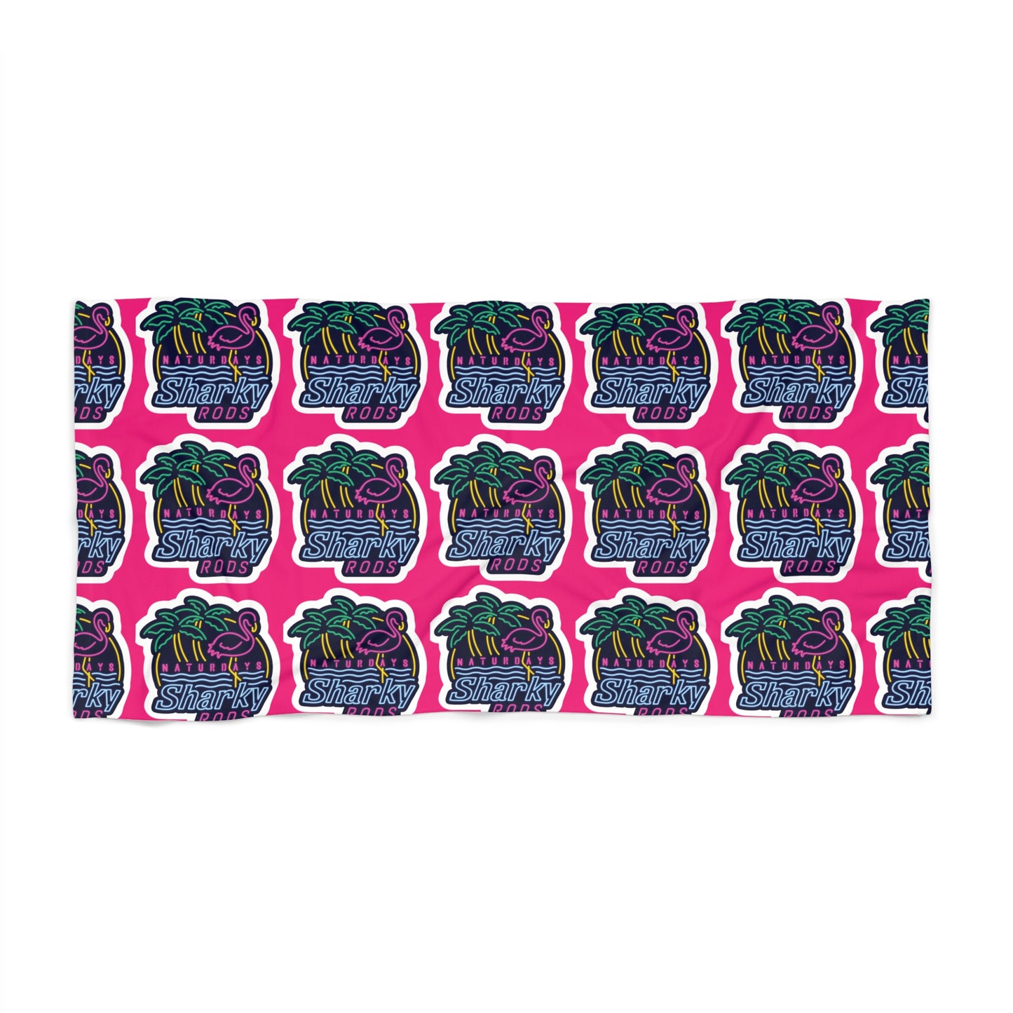 Retro Neon Beach Towel