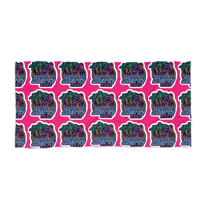 Retro Neon Beach Towel