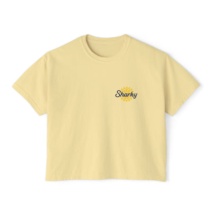 Mrs. Sharky Sun Boxy Tee Crop Shirt