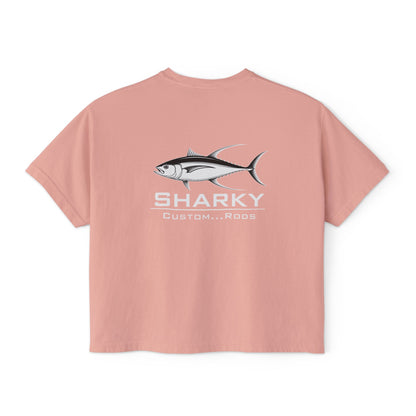 Sharky Fishing Boxy Tee Womens with Tuna Logo