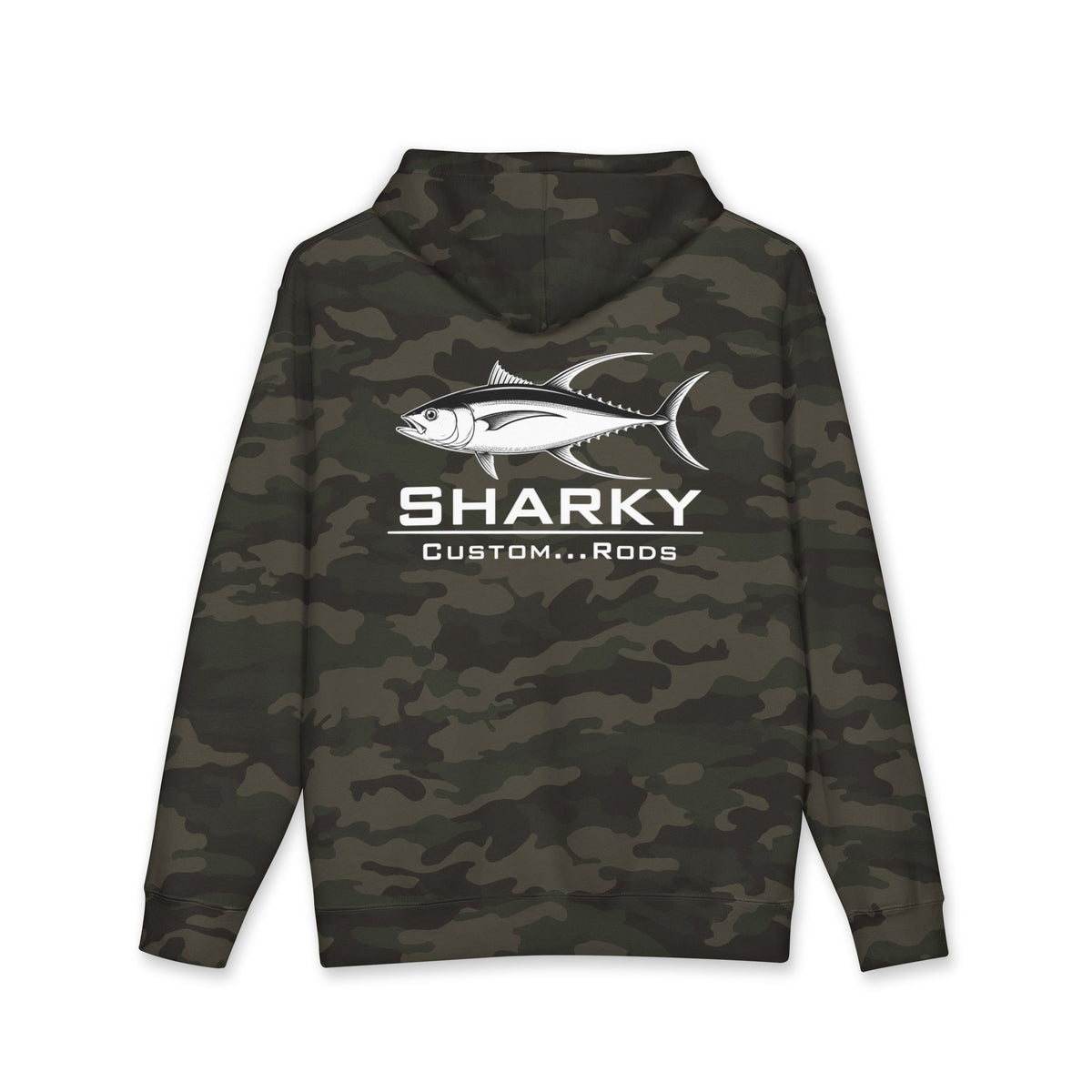 Sharky Tuna Fishing Hoodie — Graphic Fish Back Print