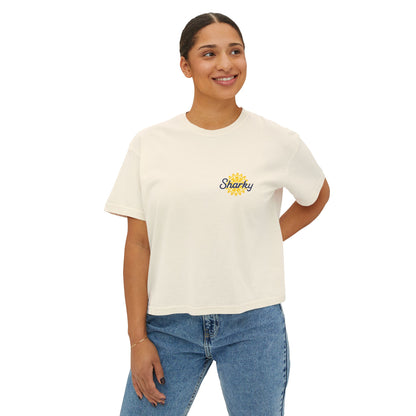 Mrs. Sharky Sun Boxy Tee Crop Shirt