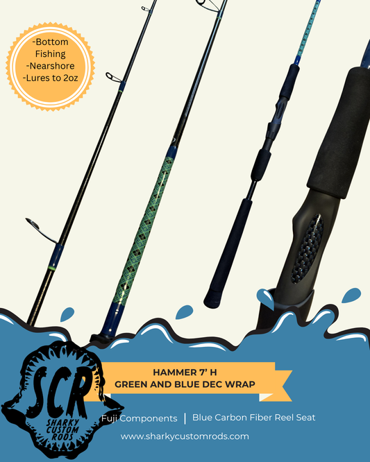 Hammer 7' H Blue and green Spinning